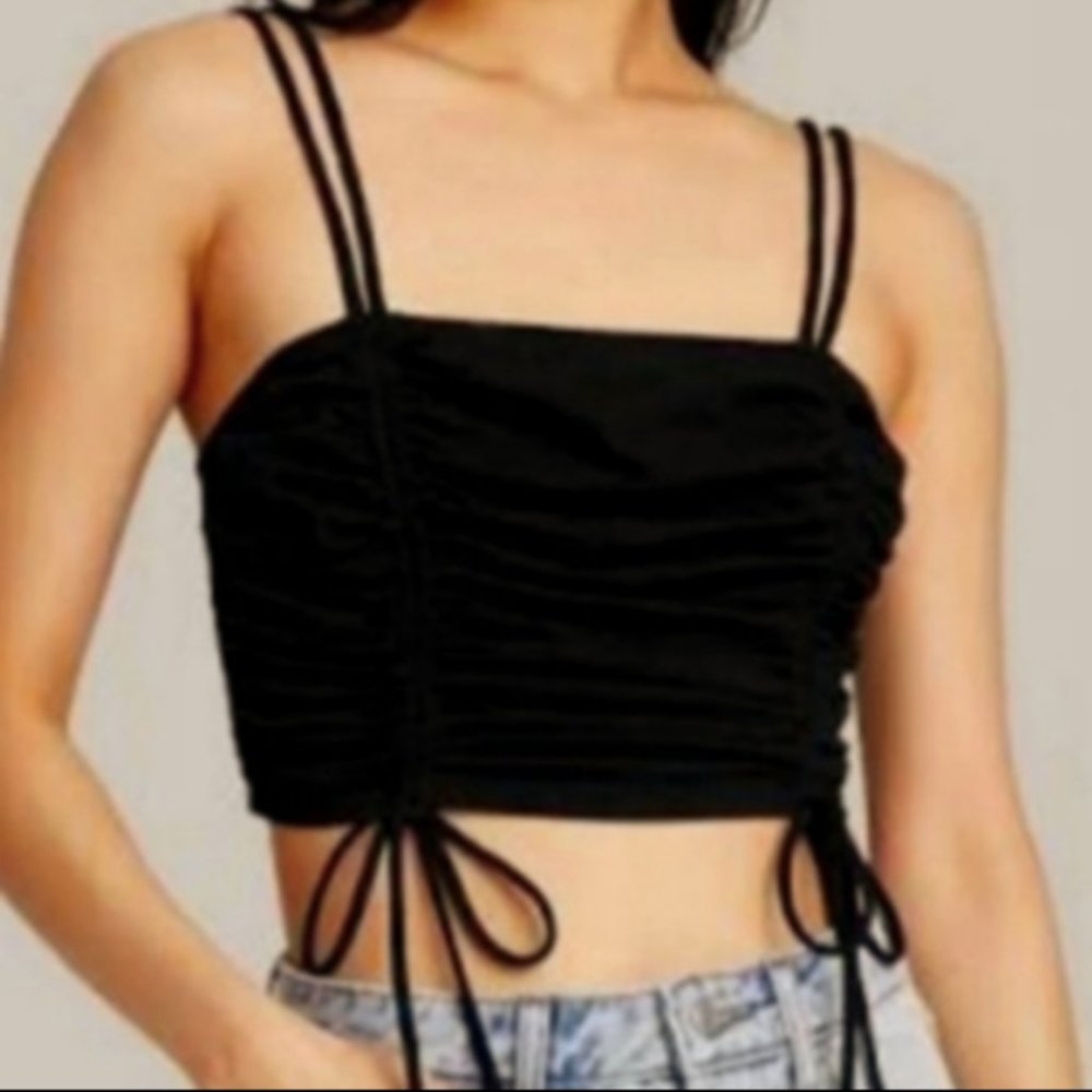 Wild Fable Ruched Front Tiny Crop Top